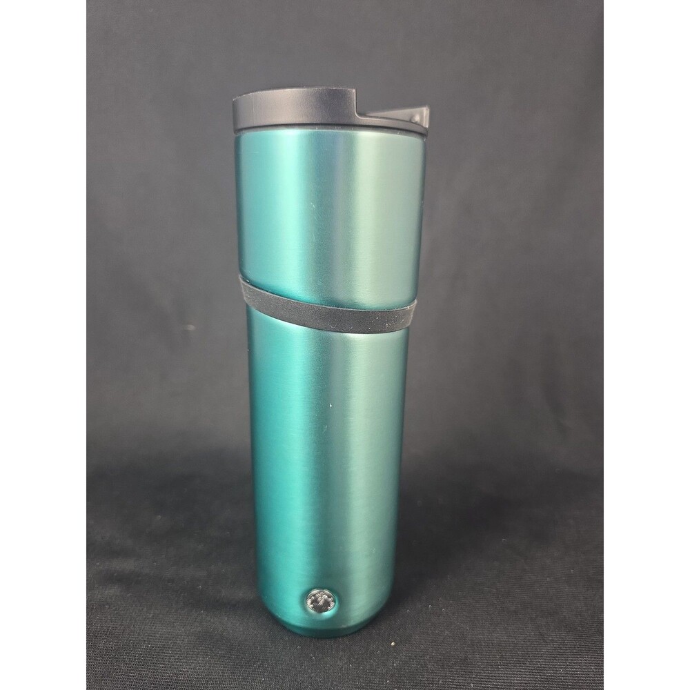 Starbucks 16 fl oz. Gloss Green Insulated Stainless Steel Rubber Grip Coffee Cup